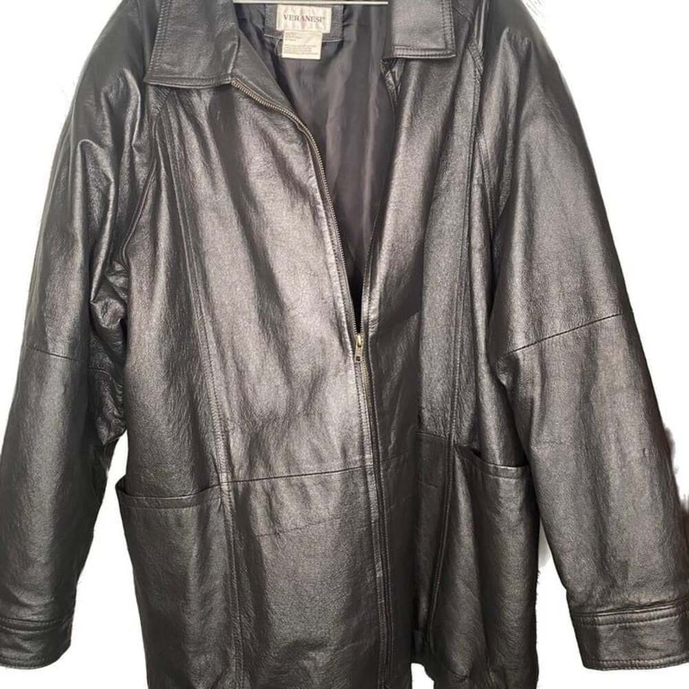 Vintage Genuine Leather Women's Black Jacket Coat